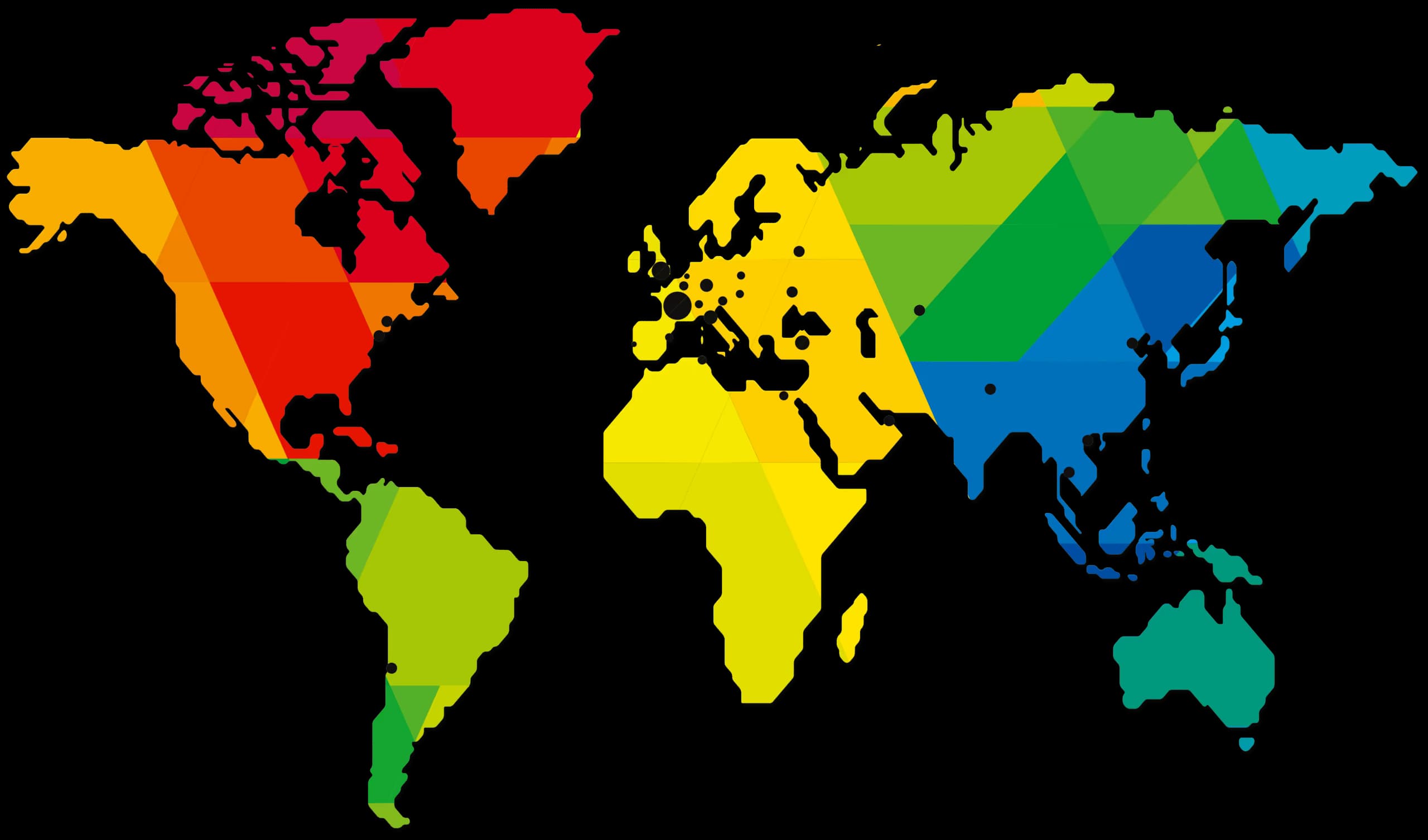 Mapa świata ukazująca zasięg działania firmy Groupe Atlantic